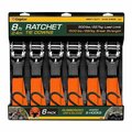 Gourmetgalley 8 ft. 1500 lbs Ratchet Tie Down Straps S-Hook, Hi-Viz Camo - 6 Piece GO3305195